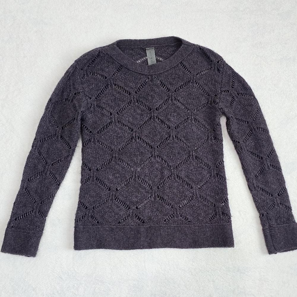 Women's Anthropologie Elsamanda Sweater Open Knit Italian Wool Alpaca Size Small